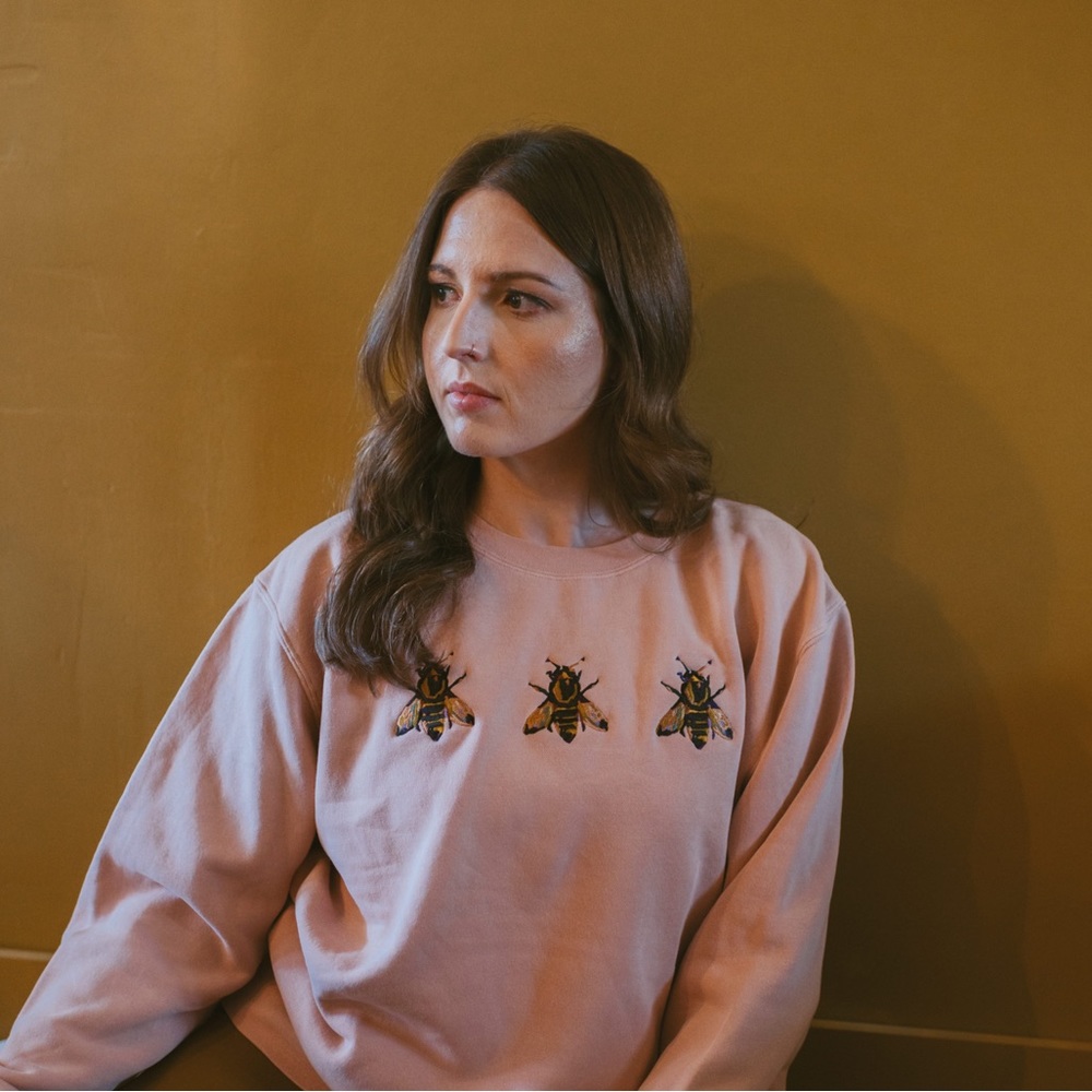 Custom Designer Crewneck Sweatshirt, Dusty Pink